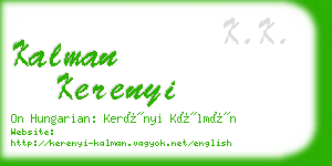 kalman kerenyi business card